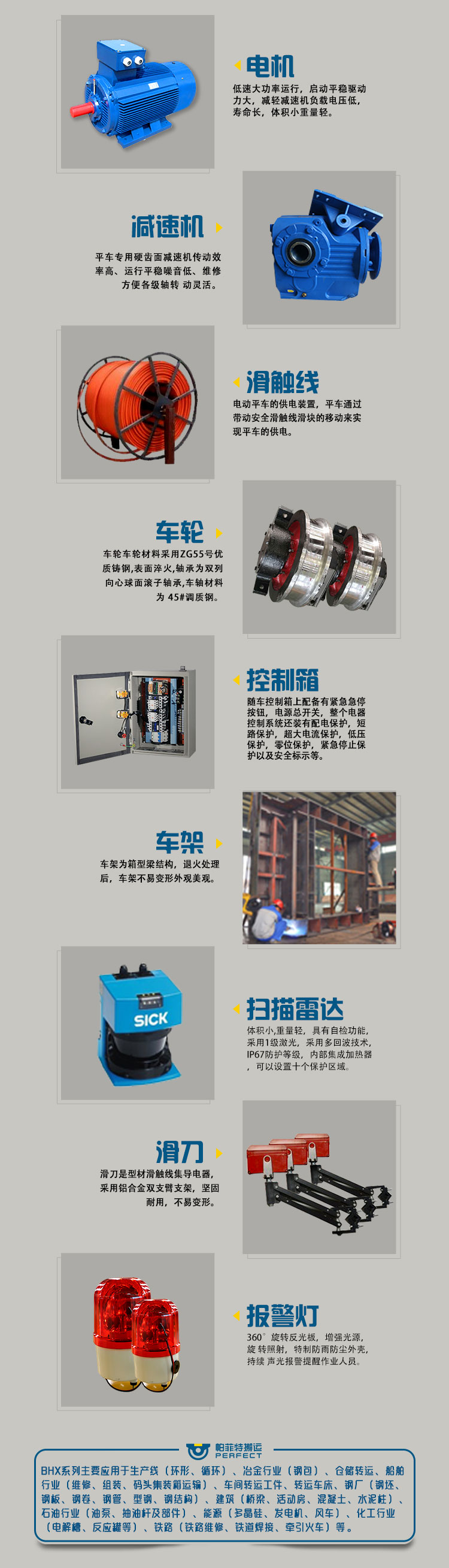 滑觸線供電平車